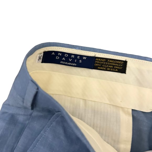 Andrew Davis Men's 36 x 32 Light Blue Polyester Straight Chino Dress Pan… - Picture 4 of 7